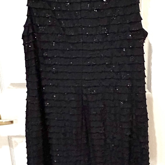 Fashion Bug Embellished Black Knee Length Cocktail Evening Dressy Dress L 14-16 - Picture 4 of 4